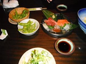 Edamame, sashimi etc...yummy!