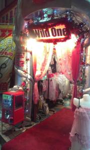 Pink and alarming entrance to shop.